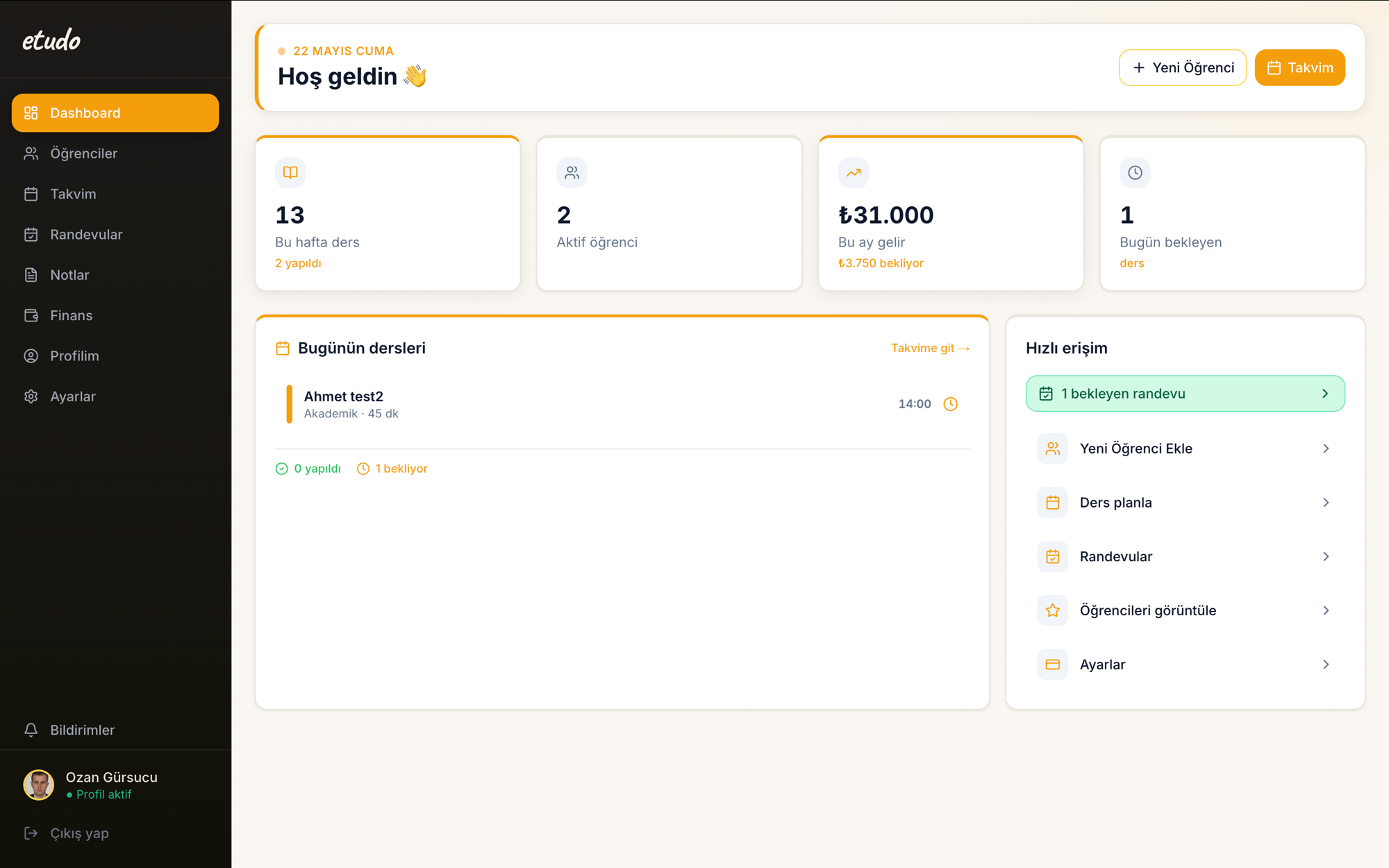 etudo Dashboard